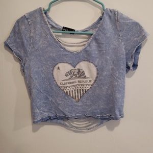 Acid wash crop top